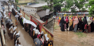 কুসিক নির্বাচনে বৃষ্টিতে ভোগান্তিতে ভোটাররা