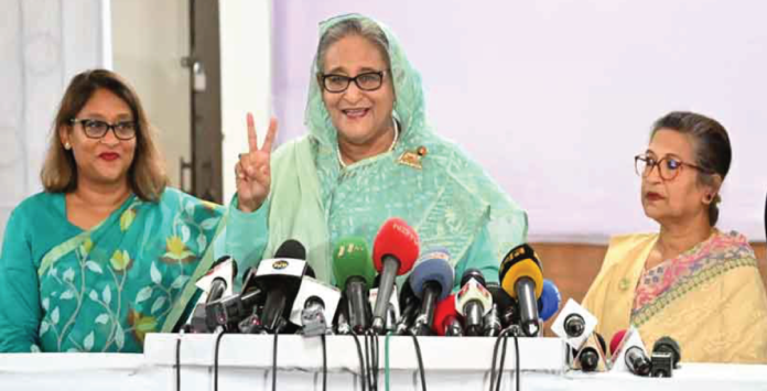 টানা চতুর্থবার নির্বাচিত আওয়ামী লীগ টানা চতুর্থবার